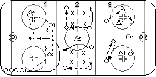 Novice passing drill for hockey