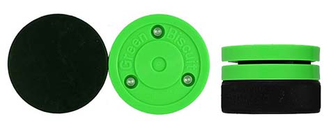 hockey Puck Compared to Green Biscuit Green Biscuit and Hockey Puck