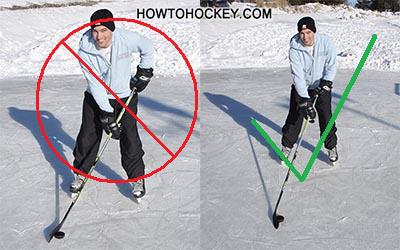 Proper Stickhandling hand location This is the proper way to hold the stick when you are stickhandling